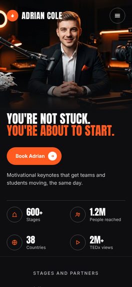 The Ignite template on a phone